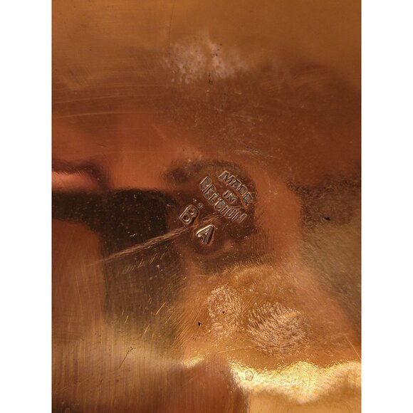 Large Vintage Brass & Copper Teapot Kettle W/ Removable Lid Made in Belgium - Picture 6 of 12